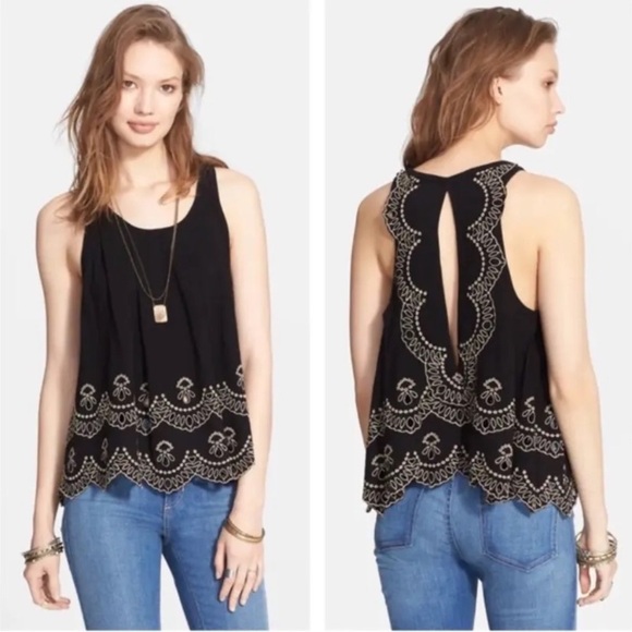 Free People 100% Cotton Embroidered Swing Tank Top - Picture 5 of 14